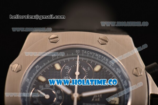 Audemars Piguet Royal Oak Offshore Chronograph Swiss Valjoux 7750 Automatic Steel Case with Black Dial and White Arabic Numeral Markers (GF） - Click Image to Close